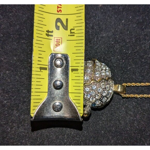 Gold Tone Elephant Pendant Necklace With Rhinestones - Picture 4 of 7